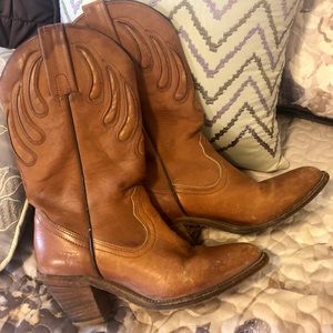 Vintage Frye heeled cowboy boots
